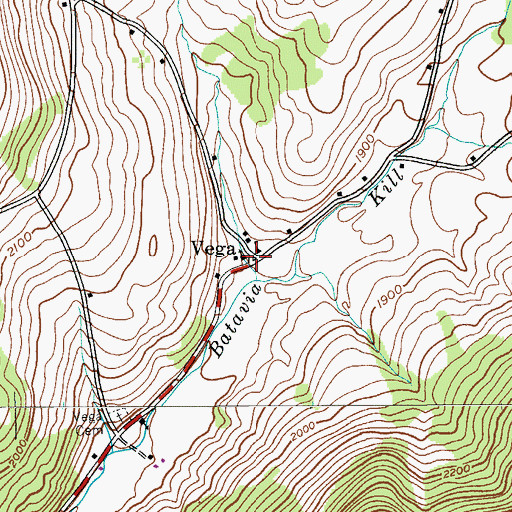 Topographic Map of Vega, NY