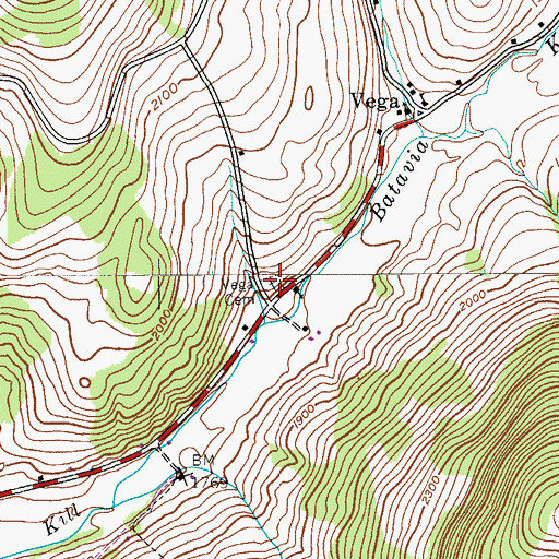Topographic Map of Vega Cemetery, NY