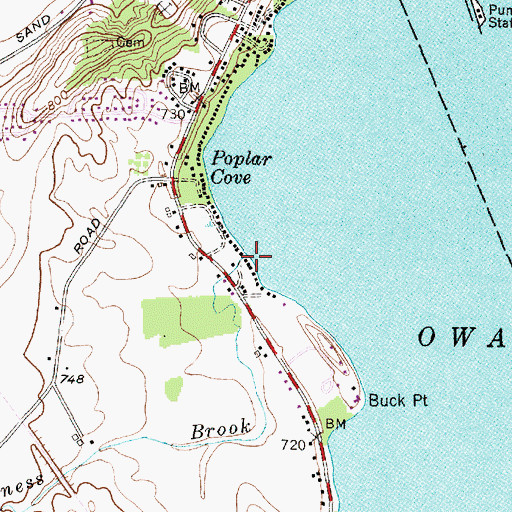 Topographic Map of Veness Brook, NY