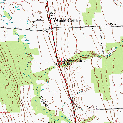Topographic Map of Venice Center Cemetery, NY