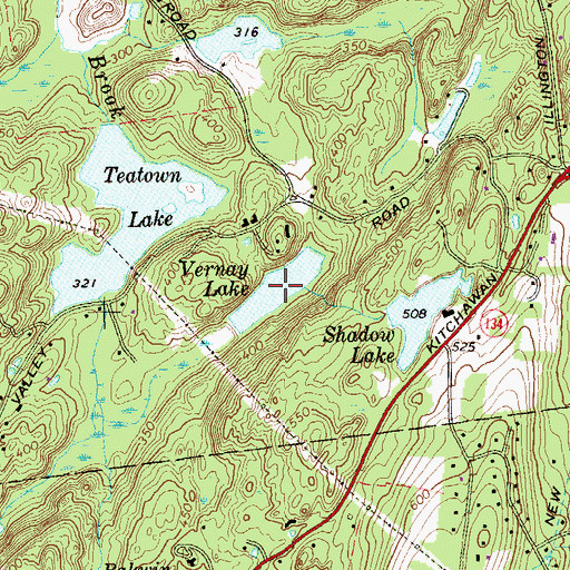 Topographic Map of Vernay Lake, NY