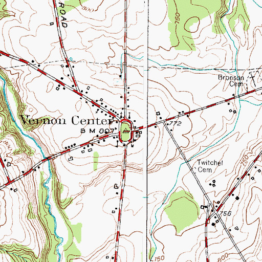 Topographic Map of Vernon Center, NY