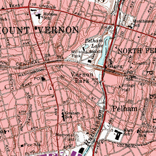 Topographic Map of Vernon Park, NY