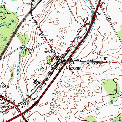 Topographic Map of Verona, NY