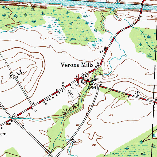 Topographic Map of Verona Mills, NY