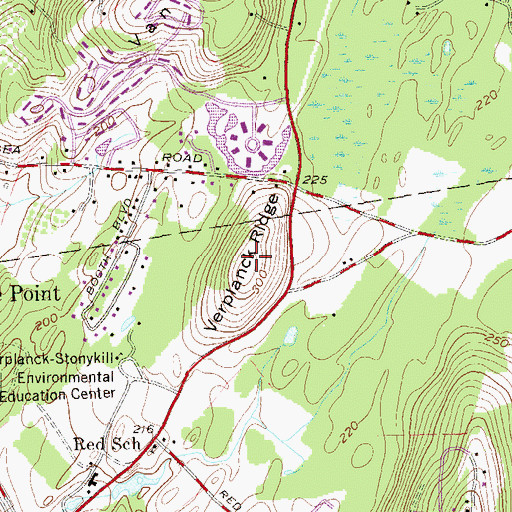 Topographic Map of Verplanck Ridge, NY