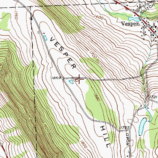 Topographic Map of Vesper Hill, NY