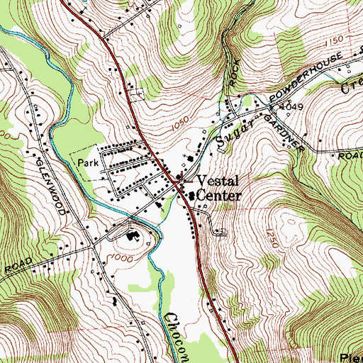 Topographic Map of Vestal Center, NY