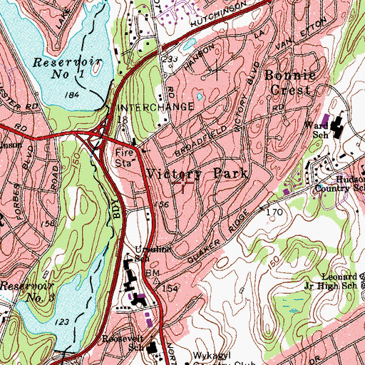 Topographic Map of Victory Park, NY