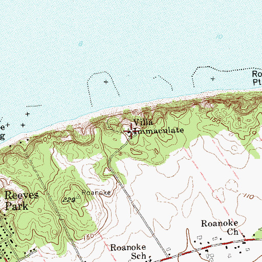 Topographic Map of Villa Immaculate, NY