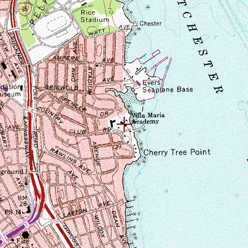 Topographic Map of Villa Maria Academy, NY
