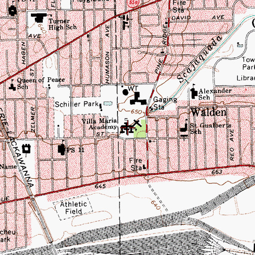 Topographic Map of Villa Maria Academy, NY