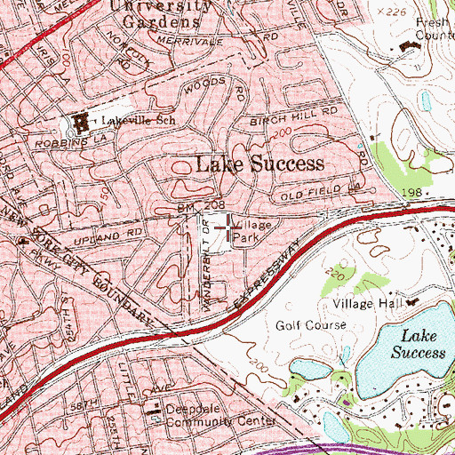 Topographic Map of Village Park, NY