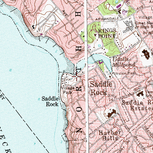 Topographic Map of Village Park, NY