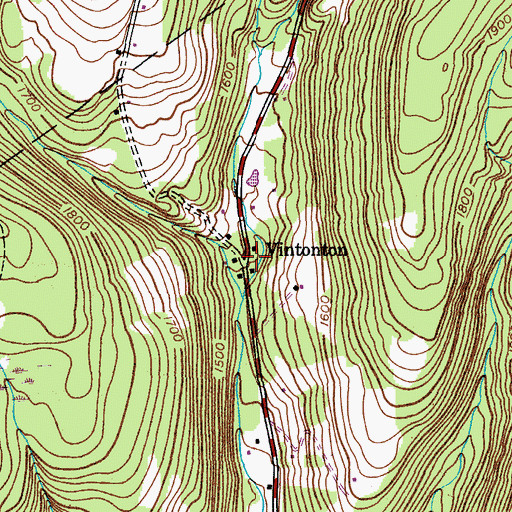 Topographic Map of Vintonton, NY