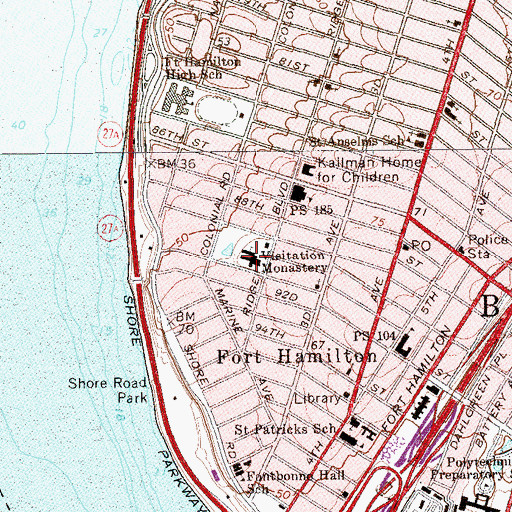 Topographic Map of Visitation Monastery, NY