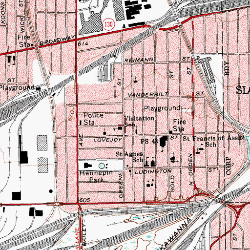 Topographic Map of Visitation School, NY
