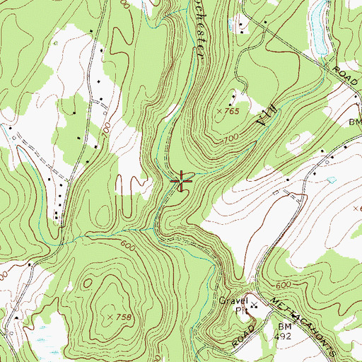 Topographic Map of Vly Brook, NY