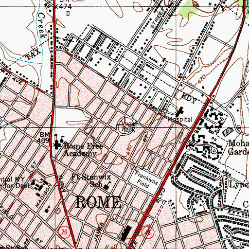 Topographic Map of Vogel Park, NY