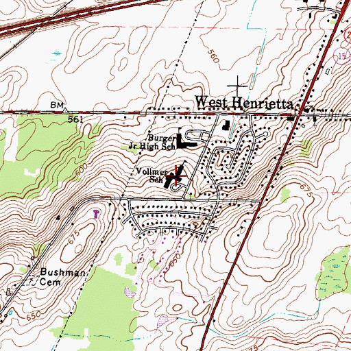 Topographic Map of Vollmer School, NY
