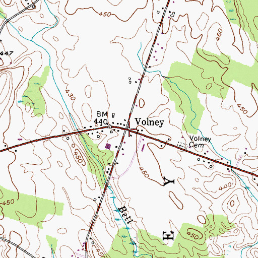 Topographic Map of Volney, NY