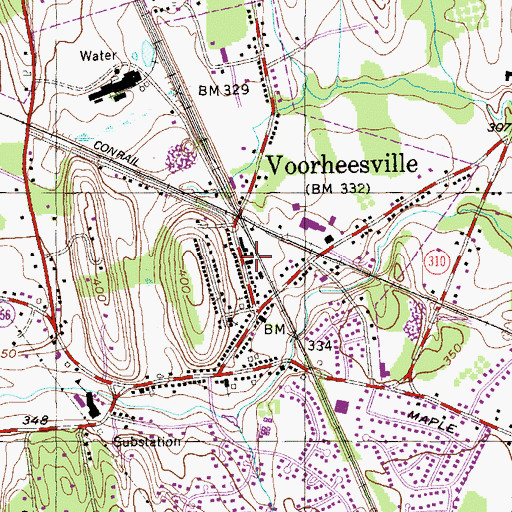Topographic Map of Voorheesville, NY
