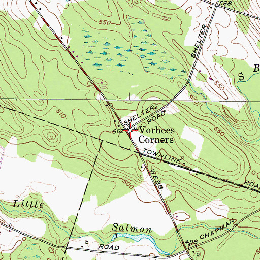 Topographic Map of Vorhees Corners, NY