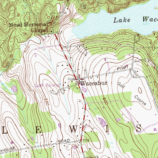 Topographic Map of Waccabuc, NY
