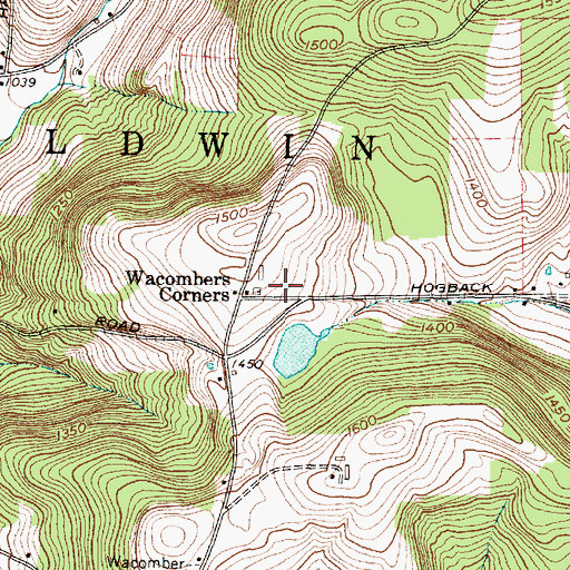 Topographic Map of Wacombers Corners, NY