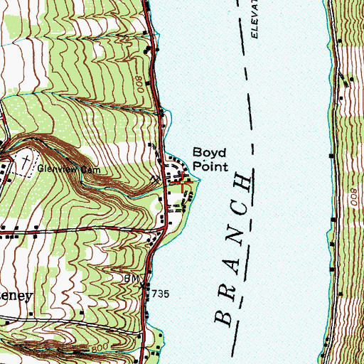 Topographic Map of Wagener Glen, NY