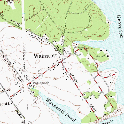 Topographic Map of Wainscott, NY