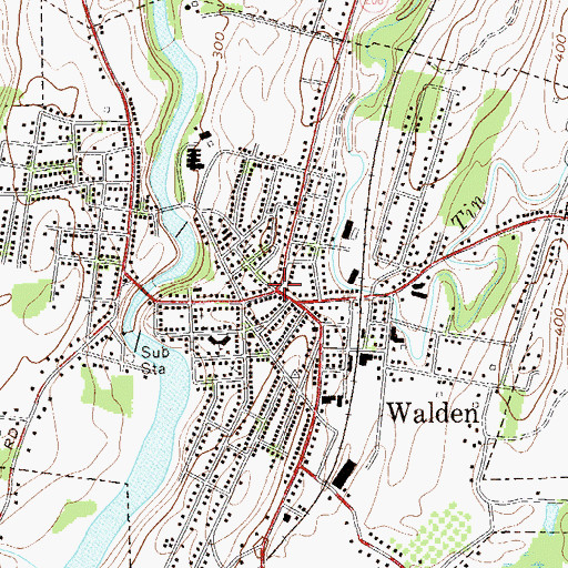 Topographic Map of Walden, NY