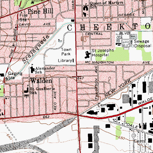Topographic Map of Walden, NY