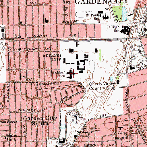 Topographic Map of Waldorf School, NY