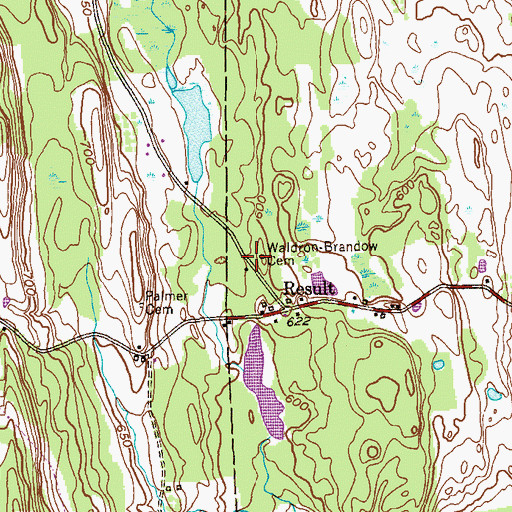 Topographic Map of Waldron Brandow Cemetery, NY