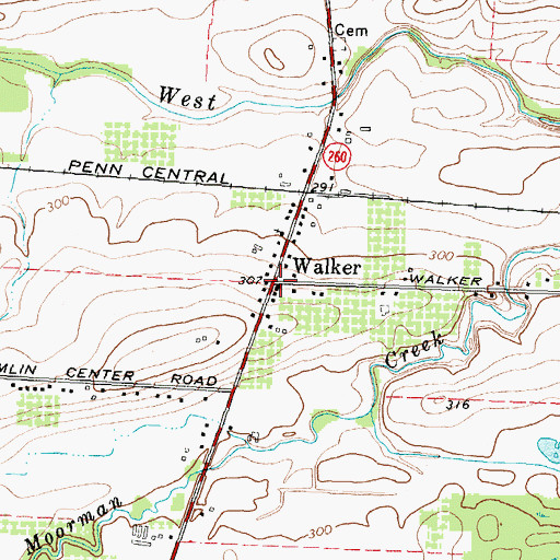 Topographic Map of Walker, NY