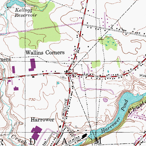 Topographic Map of Wallins Corners, NY