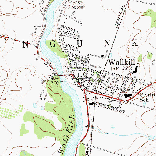 Topographic Map of Wallkill, NY