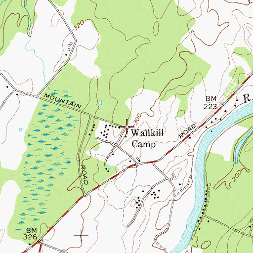 Topographic Map of Wallkill Camp, NY