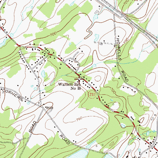 Topographic Map of Wallkill School Number 18, NY