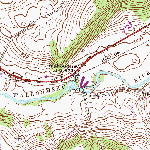 Topographic Map of Walloomsac, NY