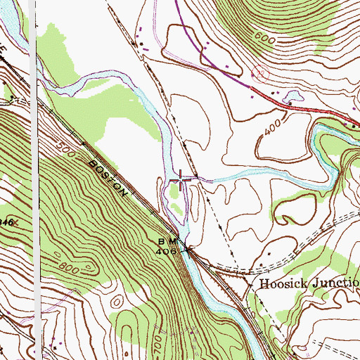 Topographic Map of Walloomsac River, NY