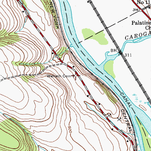Topographic Map of Walrath Cemetery, NY