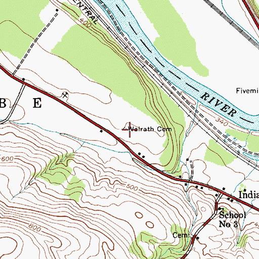 Topographic Map of Walrath Cemetery, NY