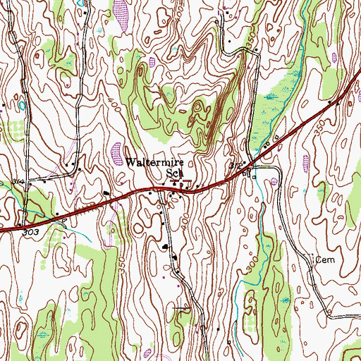 Topographic Map of Waltermire School, NY
