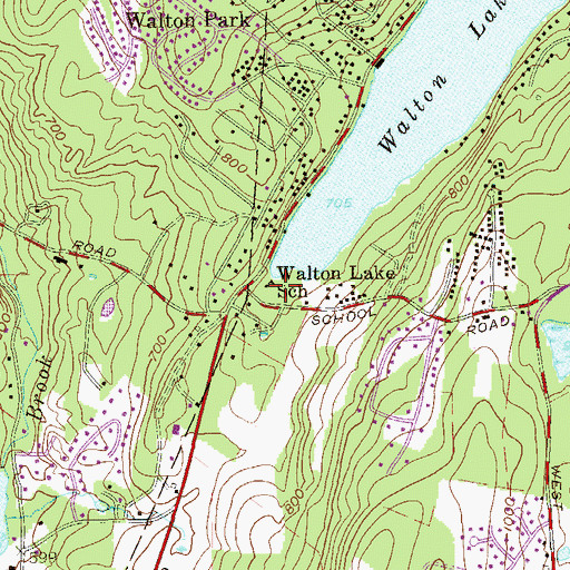 Topographic Map of Monroe Day School, NY