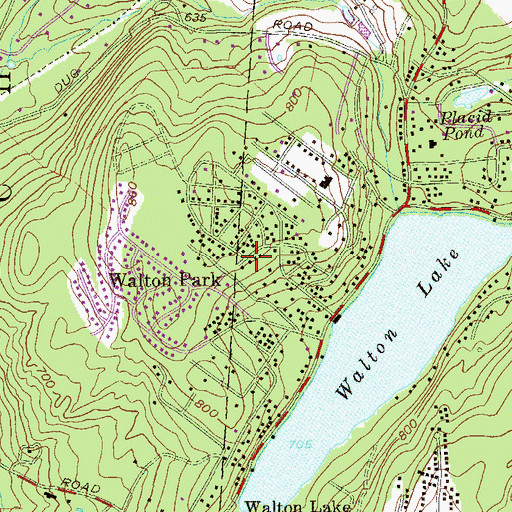 Topographic Map of Walton Park, NY
