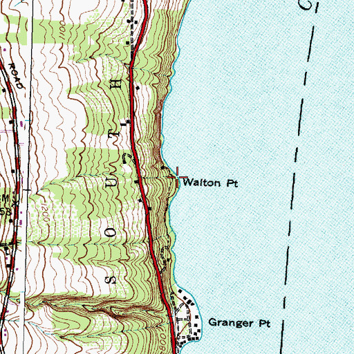 Topographic Map of Walton Point, NY