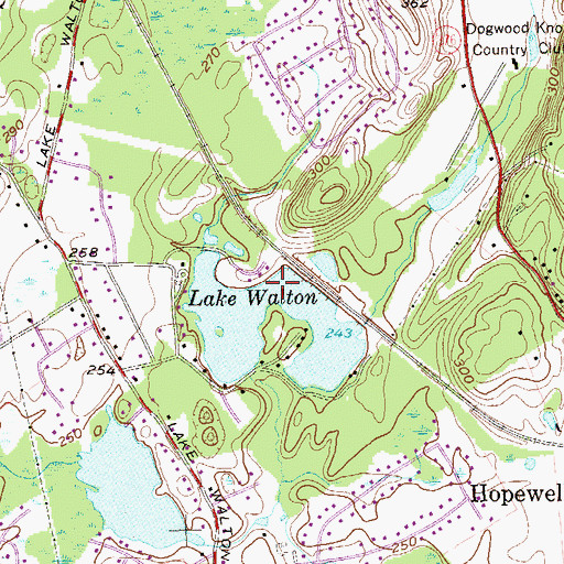 Topographic Map of Lake Walton, NY