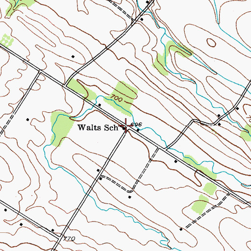 Topographic Map of Walts School, NY